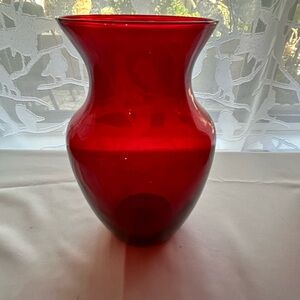 Vintage 8” Home Decor Red Vase 8”